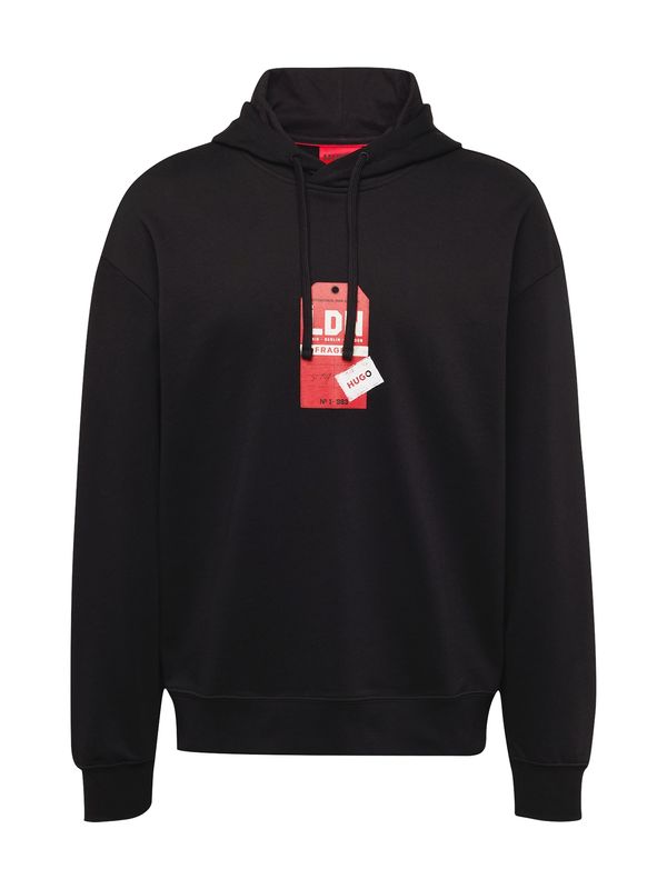 HUGO HUGO Sweater majica 'Dagunoso'  svijetlo crvena / crna / bijela