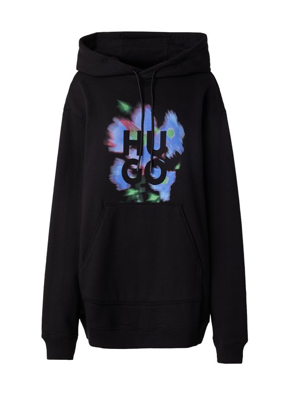 HUGO HUGO Sweater majica 'Dejandra'  kraljevsko plava / svijetlozelena / magenta / crna