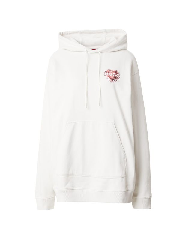 HUGO HUGO Sweater majica 'Dejandra'  vatreno crvena / pastelno crvena / bijela