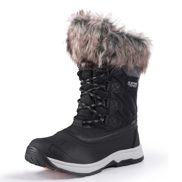 ICEPEAK ICEPEAK Čizme za snijeg 'Ansina Ms'  siva / crna / bijela