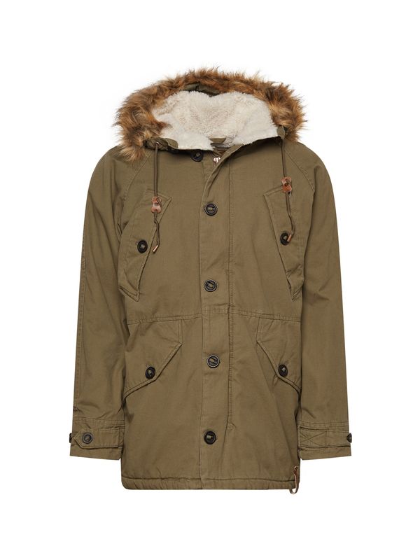 INDICODE JEANS INDICODE JEANS Zimska parka 'Fann'  maslinasta / bijela