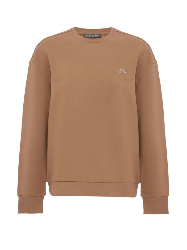 Jacey Quinn Jacey Quinn Sweater majica 'Belicia'  boja devine dlake (camel) / prljavo bijela