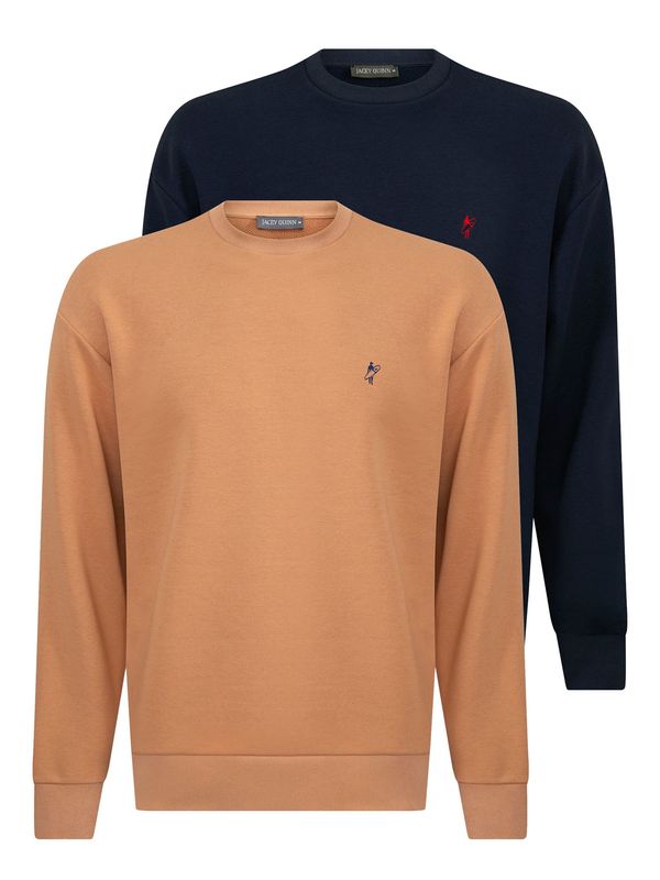 Jacey Quinn Jacey Quinn Sweater majica  boja devine dlake (camel) / mornarsko plava