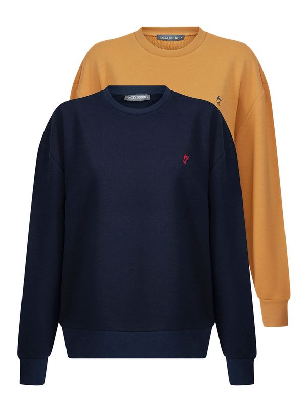 Jacey Quinn Jacey Quinn Sweater majica  boja devine dlake (camel) / mornarsko plava