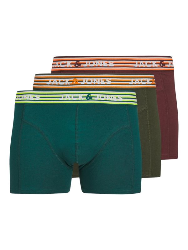 JACK & JONES JACK & JONES Bokserice 'JACDarvin'  kaki / tamno zelena / boja vina / prljavo bijela