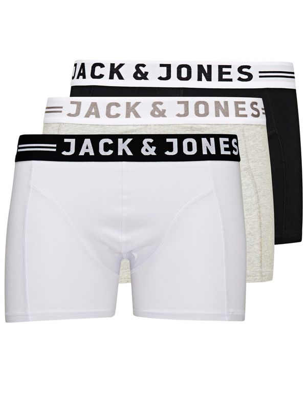 JACK & JONES JACK & JONES Bokserice 'Sense'  sepija / siva melange / crna / bijela