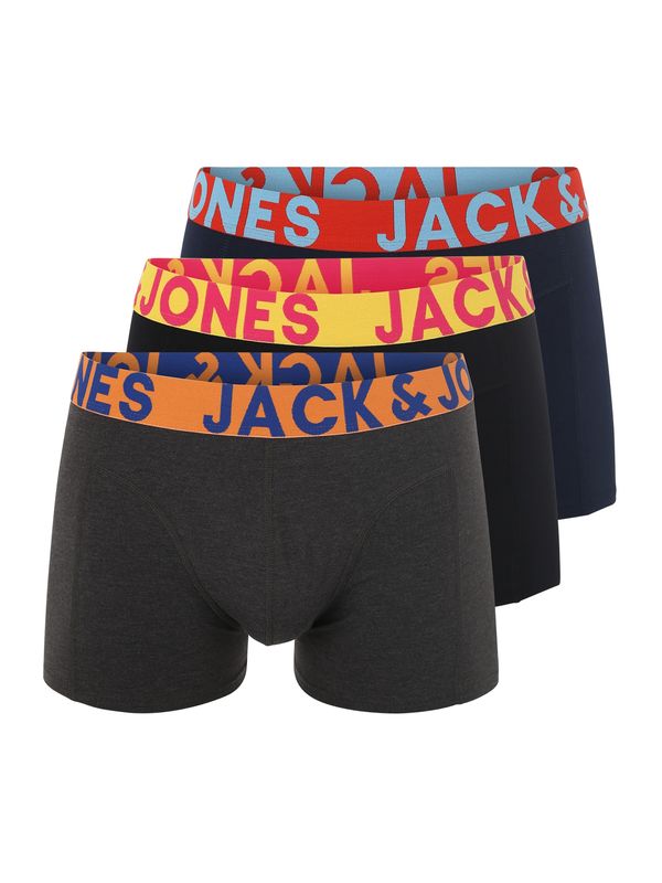 JACK & JONES JACK & JONES Bokserice 'Sense'  tamno plava / antracit siva / narančasta / crna
