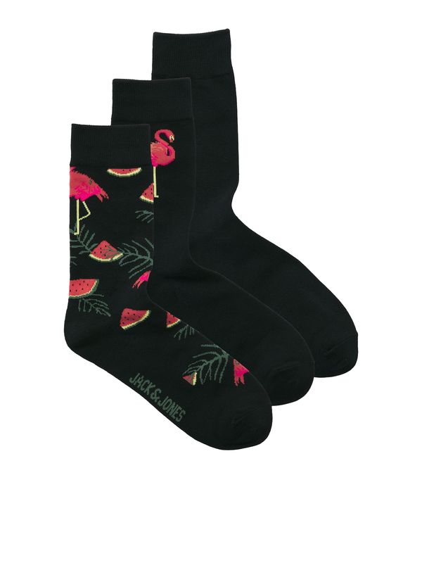 JACK & JONES JACK & JONES Čarape 'JACFLAMINGO'  svijetložuta / zelena / roza / crna
