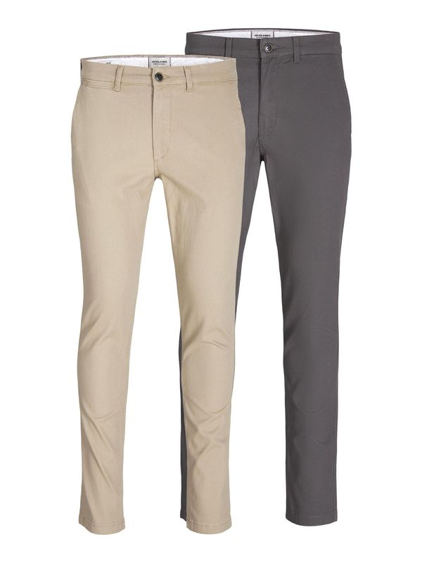 JACK & JONES JACK & JONES Chino hlače 'JJIMarco JJDave'  grafit siva / bež siva