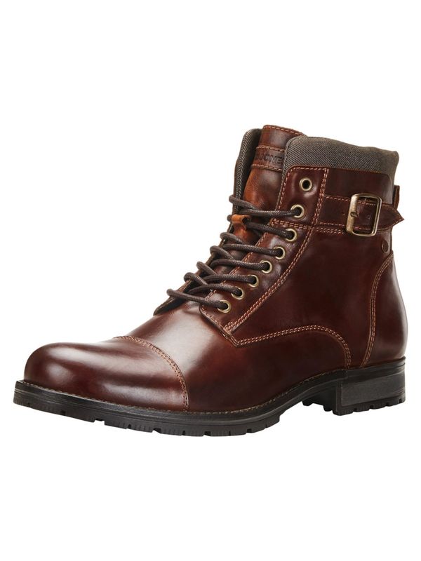 JACK & JONES JACK & JONES Čizme na vezanje 'Albany'  tamno smeđa