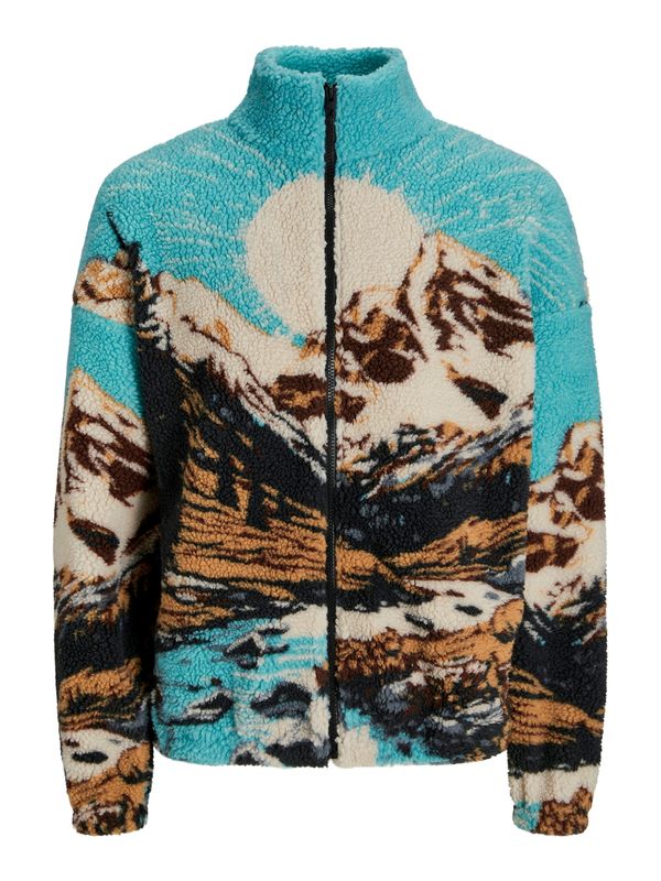 JACK & JONES JACK & JONES Gornji dio trenirke 'JORLandscape'  akvamarin / višnja / crna / vuneno bijela