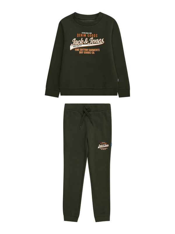 Jack & Jones Junior Jack & Jones Junior Jogging komplet  tamno zelena / narančasta / bijela