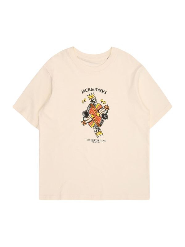 Jack & Jones Junior Jack & Jones Junior Majica 'JORANATOMY SKULL'  žuta / narančasta / crna / prljavo bijela