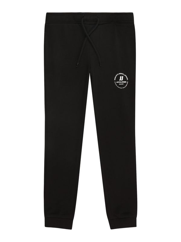 Jack & Jones Junior Jack & Jones Junior Sportske hlače 'JPSTGORDON JJSWIFT'  crna / bijela