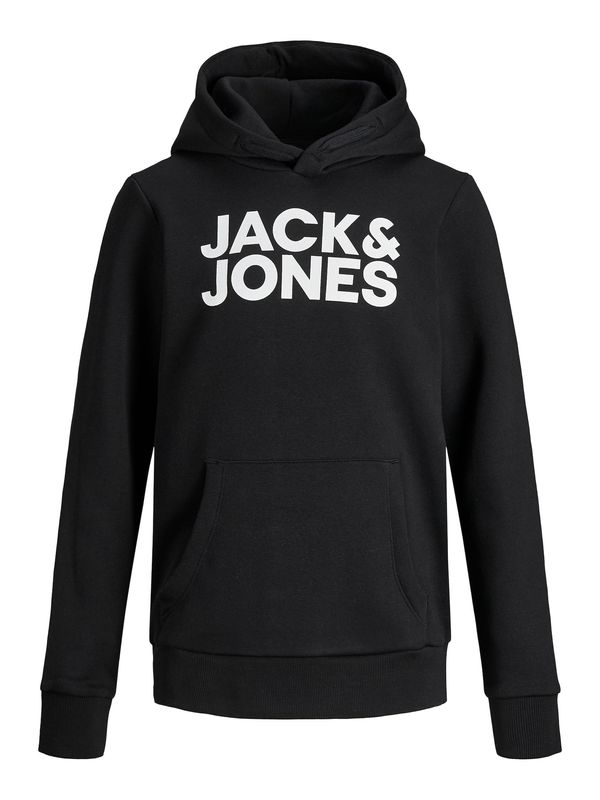 Jack & Jones Junior Jack & Jones Junior Sweater majica  crna / bijela