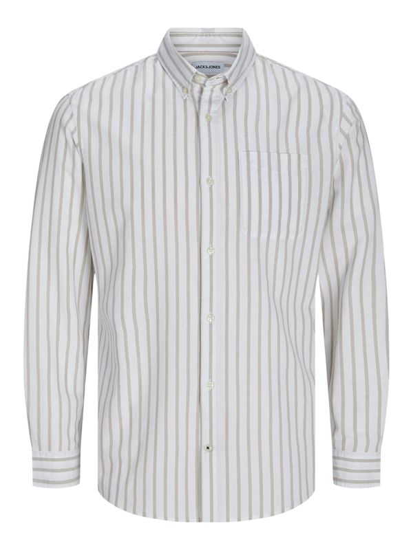 JACK & JONES JACK & JONES Košulja  bež siva / bijela
