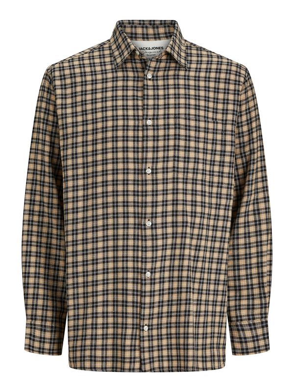JACK & JONES JACK & JONES Košulja 'BLICHER'  svijetlosmeđa / tamno smeđa / bijela