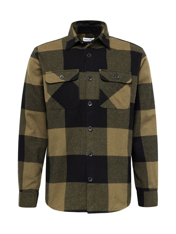 JACK & JONES JACK & JONES Košulja 'EDARREN'  siva / zelena
