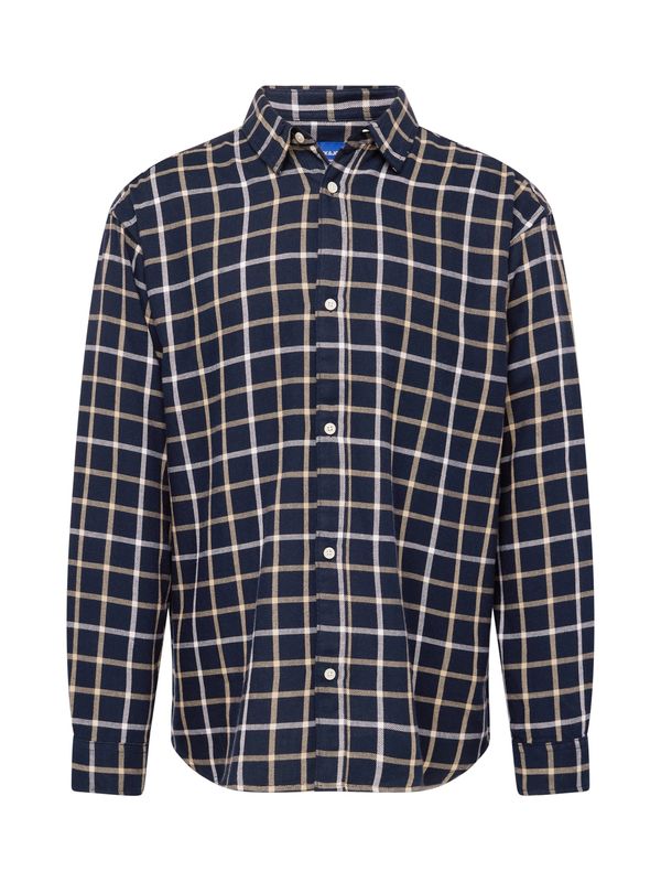 JACK & JONES JACK & JONES Košulja 'JAMES'  bež / noćno plava / bijela
