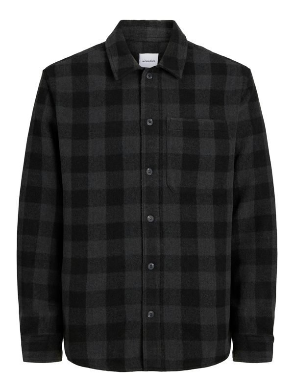 JACK & JONES JACK & JONES Košulja 'JJZAC'  bazalt siva / crna