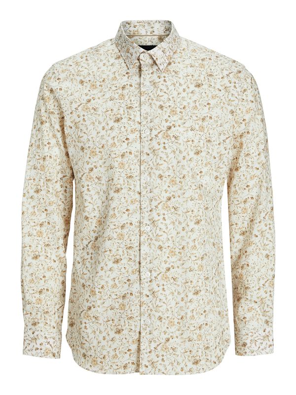 JACK & JONES JACK & JONES Košulja 'JPRBLABARNES'  pijesak / tamno bež / bijela