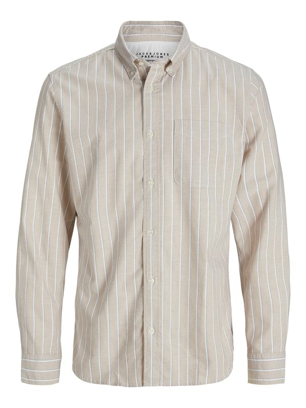 JACK & JONES JACK & JONES Košulja 'JPRBLUBROOK'  bež siva / tamo siva / bijela