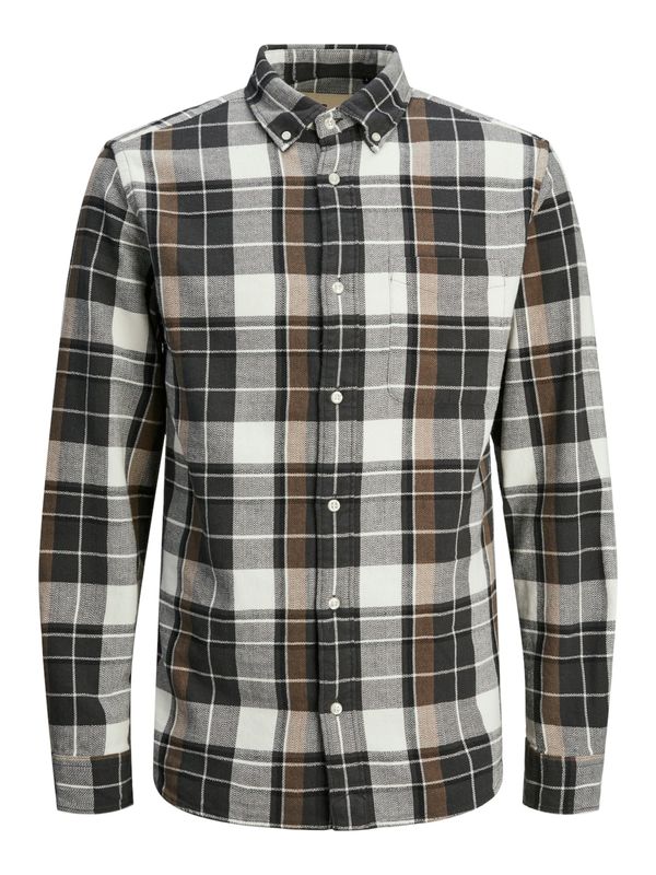 JACK & JONES JACK & JONES Košulja 'JPRBLUBROOK'  smeđa / crna / bijela