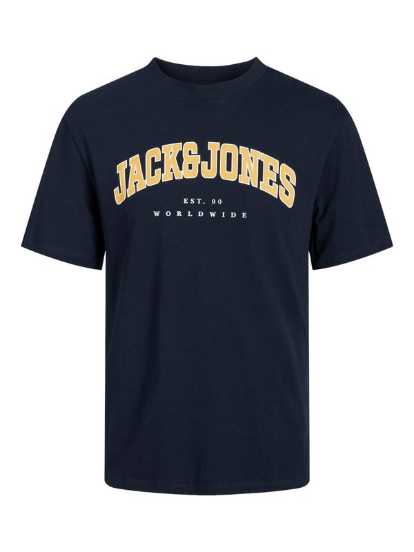 JACK & JONES JACK & JONES Majica 'CALEB'  mornarsko plava / šafran / bijela