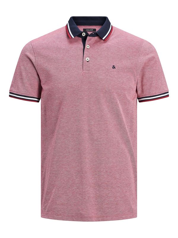 JACK & JONES JACK & JONES Majica 'Paulos'  mornarsko plava / ružičasto crvena / crvena / bijela
