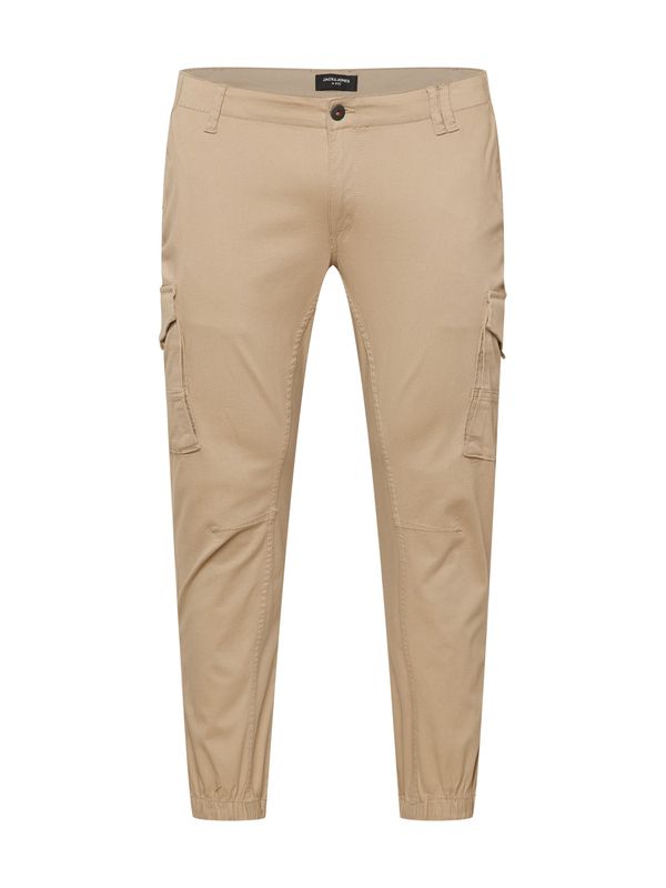 Jack & Jones Plus Jack & Jones Plus Cargo hlače 'Paul'  svijetlobež