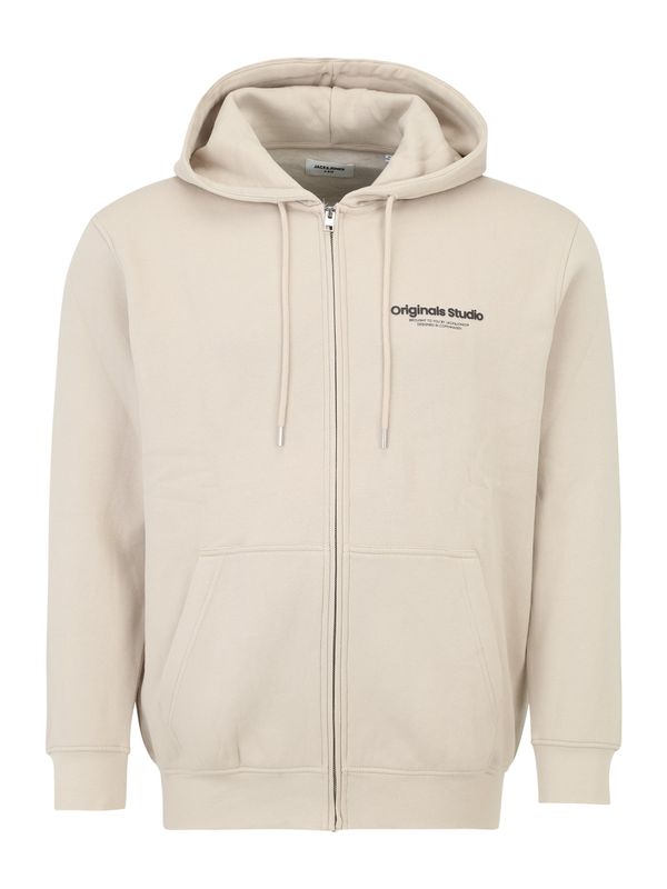 Jack & Jones Plus Jack & Jones Plus Gornji dio trenirke 'JORVESTERBRO'  bež / crna