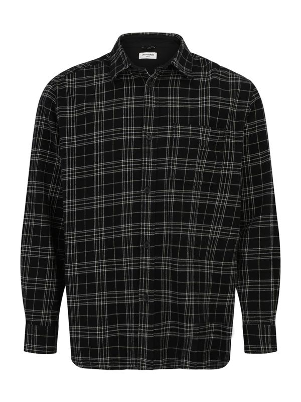 Jack & Jones Plus Jack & Jones Plus Košulja 'JORFREDERIKSBERG'  bež siva / crna / bijela