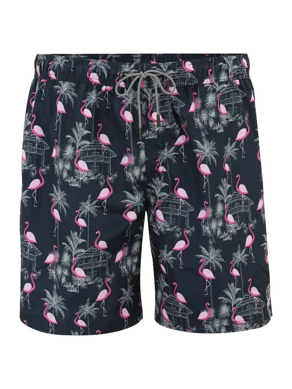 Jack & Jones Plus Jack & Jones Plus Kupaće hlače 'JJFIJIPLS'  morsko plava / roza / svijetloroza / bijela