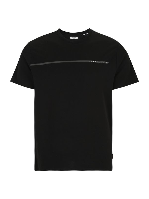 Jack & Jones Plus Jack & Jones Plus Majica 'JCOFUSION'  crna / bijela