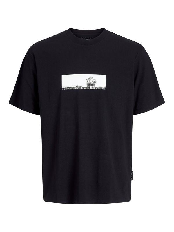 Jack & Jones Plus Jack & Jones Plus Majica 'JCOPACER'  svijetlosiva / tamo siva / crna