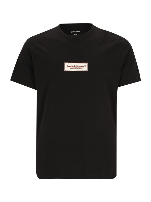 Jack & Jones Plus Jack & Jones Plus Majica 'JORSPLIT'  hrđavo smeđa / crna / bijela