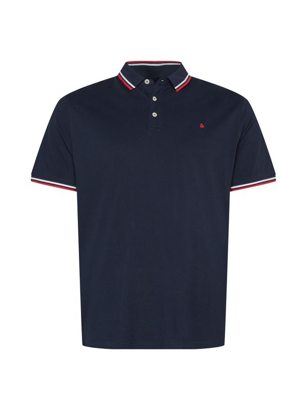 Jack & Jones Plus Jack & Jones Plus Majica 'Paulos'  mornarsko plava / crvena / bijela