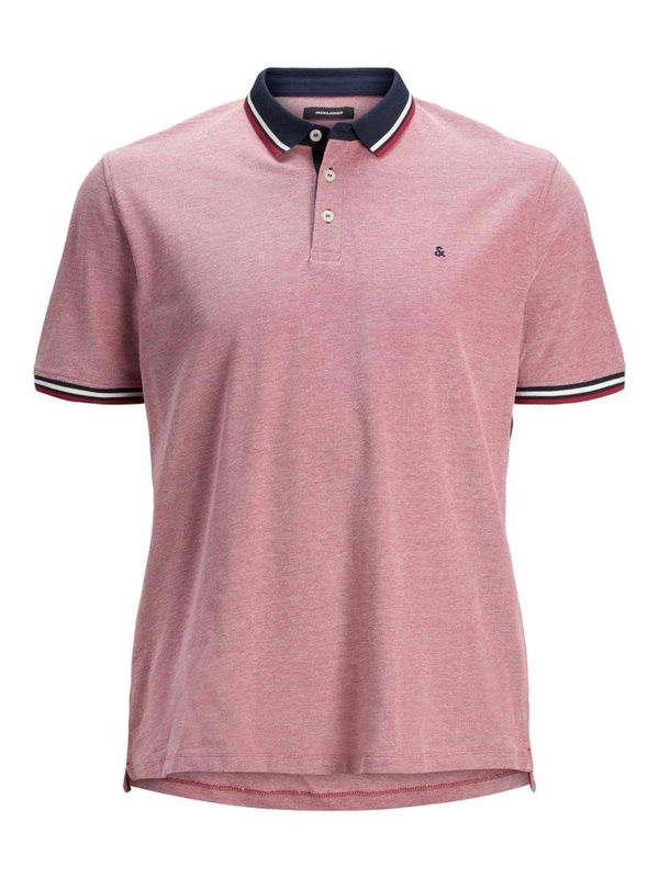 Jack & Jones Plus Jack & Jones Plus Majica 'Paulos'  mornarsko plava / crvena / crvena melange / bijela