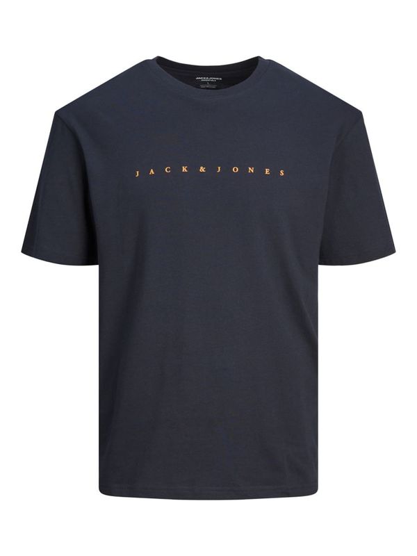 Jack & Jones Plus Jack & Jones Plus Majica 'Star'  noćno plava / narančasta