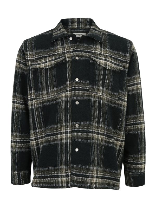 Jack & Jones Plus Jack & Jones Plus Prijelazna jakna 'JORVESTERBRO'  maslinasta / kraljevski zelena / bijela