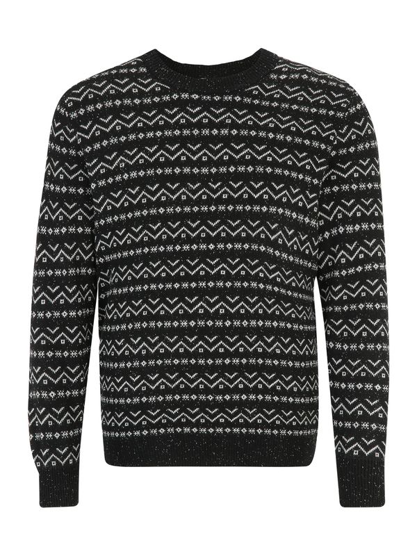 Jack & Jones Plus Jack & Jones Plus Pulover  siva melange / tamno zelena / crna / bijela