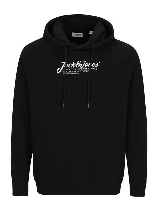 Jack & Jones Plus Jack & Jones Plus Sweater majica 'JJBEAU'  crna / bijela