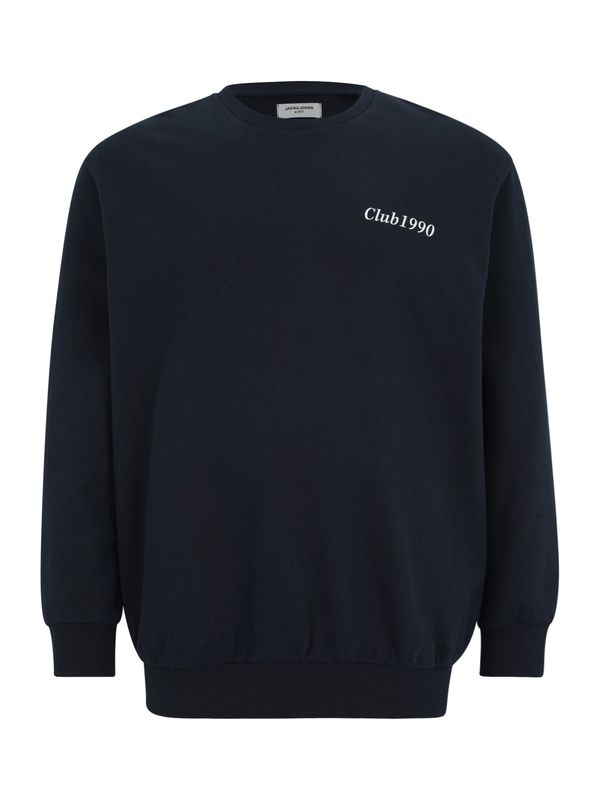 Jack & Jones Plus Jack & Jones Plus Sweater majica 'JJEBRADLEY'  morsko plava / trešnja crvena / bijela