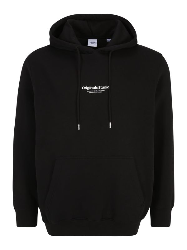 Jack & Jones Plus Jack & Jones Plus Sweater majica 'JORVesterbro'  crna / bijela