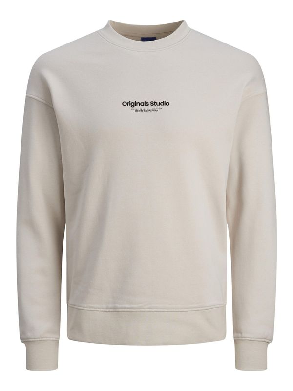 Jack & Jones Plus Jack & Jones Plus Sweater majica 'JORVESTERBRO'  svijetlosiva / crna