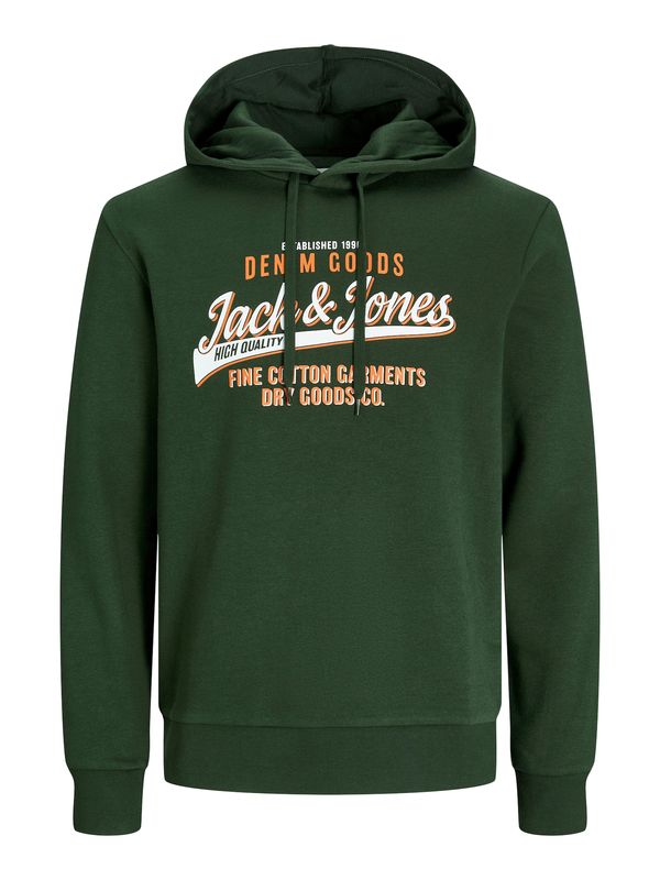 Jack & Jones Plus Jack & Jones Plus Sweater majica  maslinasta / mandarina / bijela