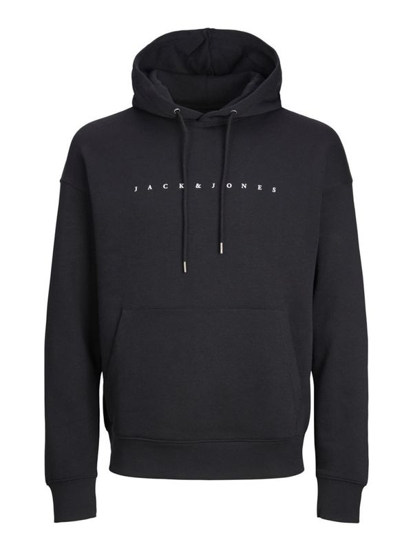 Jack & Jones Plus Jack & Jones Plus Sweater majica 'Star'  crna / bijela