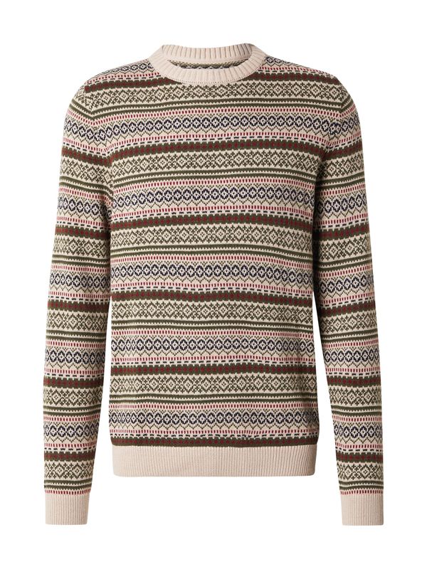 Jack & Jones Premium Jack & Jones Premium Pulover  tamno plava / taupe siva / tamno zelena / tamno crvena