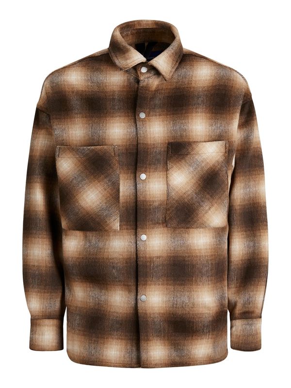 JACK & JONES JACK & JONES Prijelazna jakna 'Cane'  kestenjasto smeđa / svijetlosmeđa / tamno smeđa / bijela