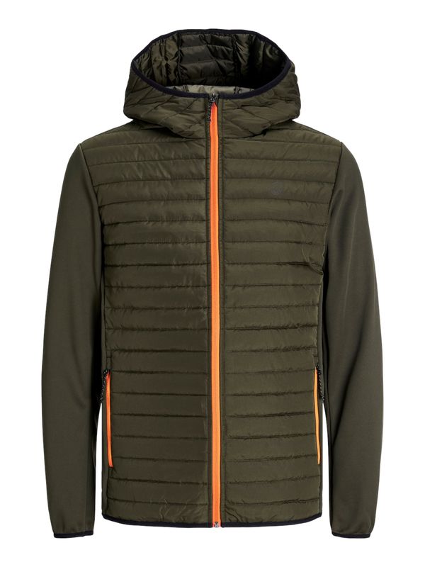 JACK & JONES JACK & JONES Prijelazna jakna 'JJNoos'  tamno zelena / narančasta
